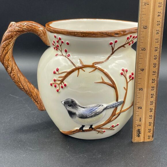 Harry & David Woodland Bird Lodge Red Berries Pitcher  2012 - Picture 9 of 10